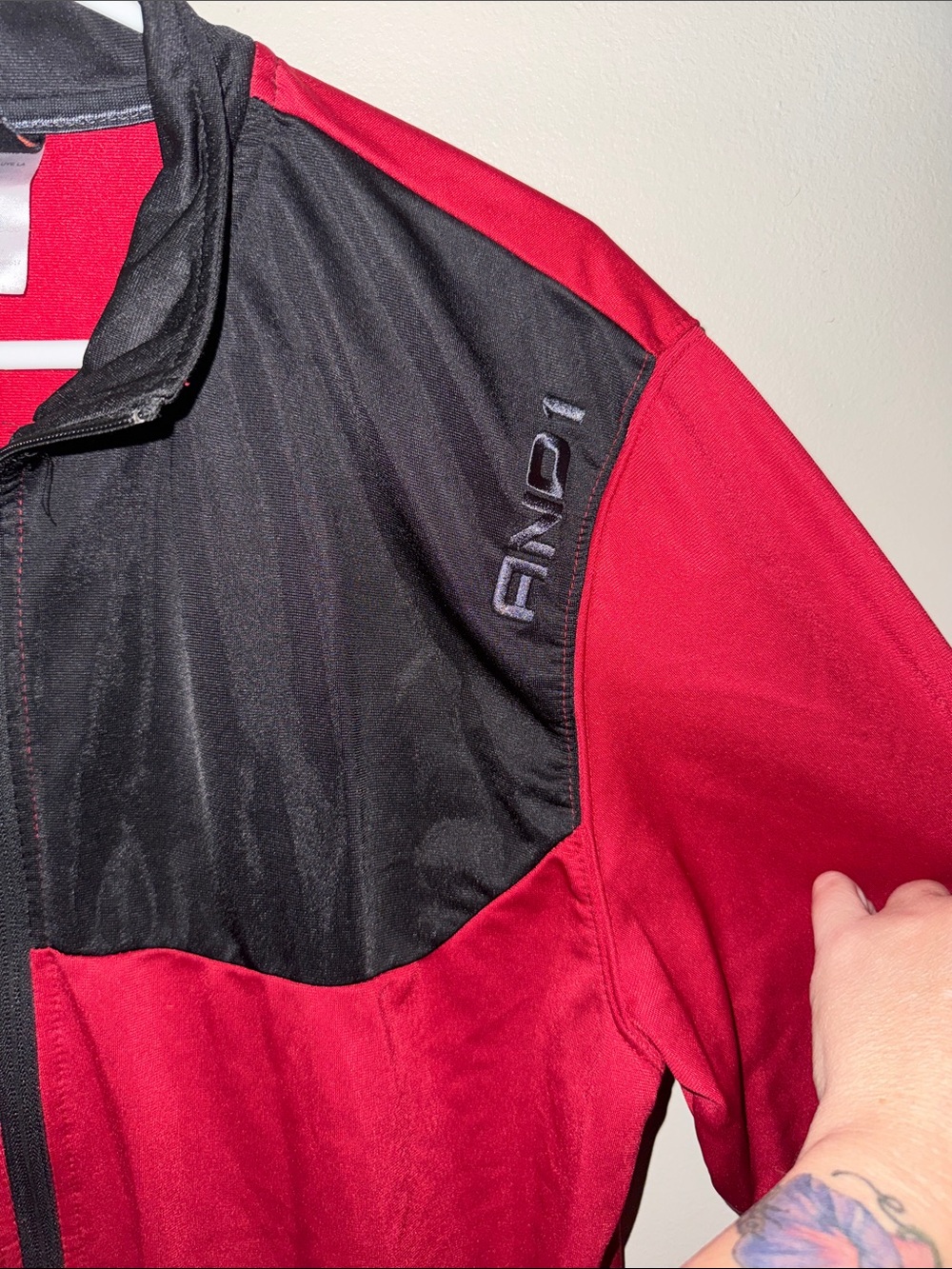 AND1 Red and Black Lightweight Full-Zip Shirt Jacket - Picture 4 of 5